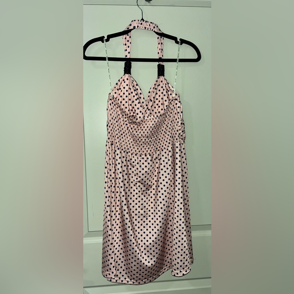 🔴 Kiwi & punch Miami Polka Dot Halter Dress - Picture 2 of 4
